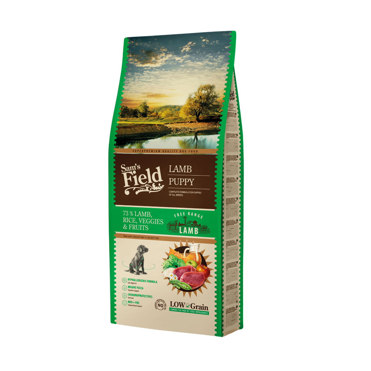 SAM'S FIELD Puppy, XS-XL, Miel, hrană uscată conținut redus cereale câini junior, 13kg - poza 2