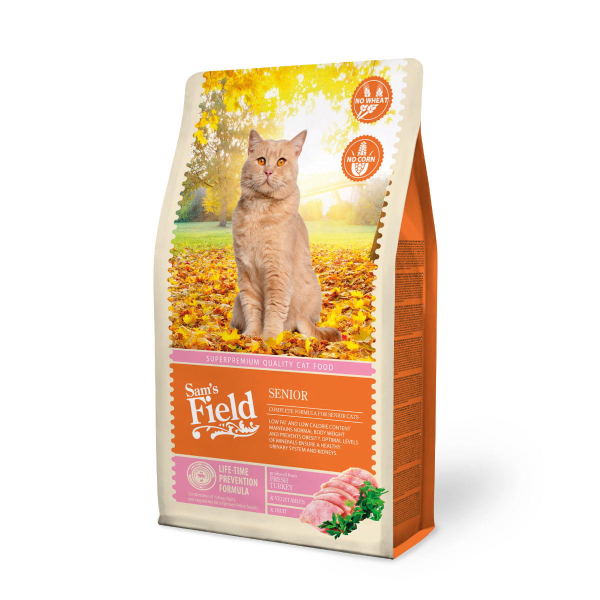 SAM'S FIELD Senior, Curcan, hrană uscată pisici senior, 2.5kg - poza 2