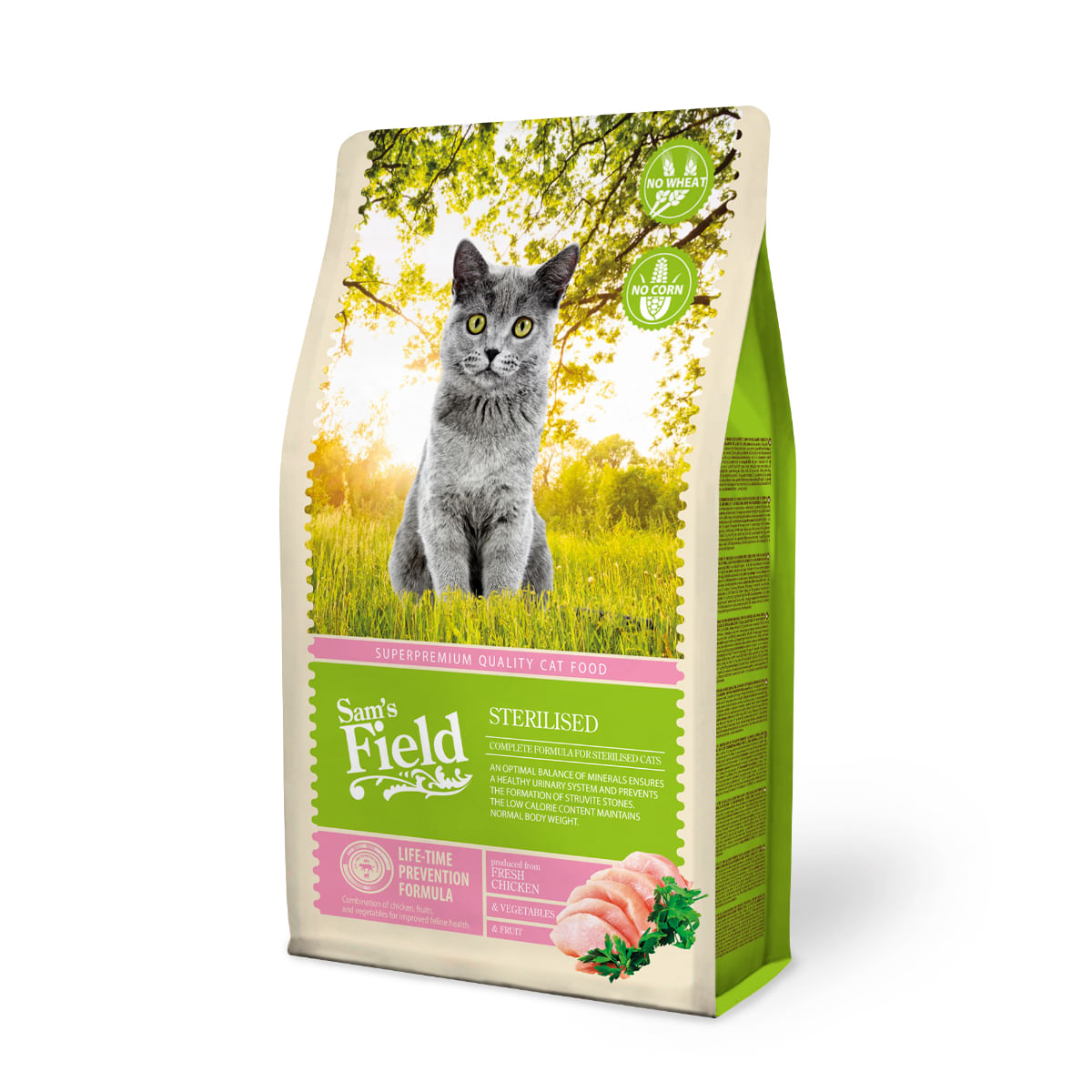 SAM'S FIELD Sterilised, Pui, hrană uscată pisici sterilizate, 2.5kg - poza 3