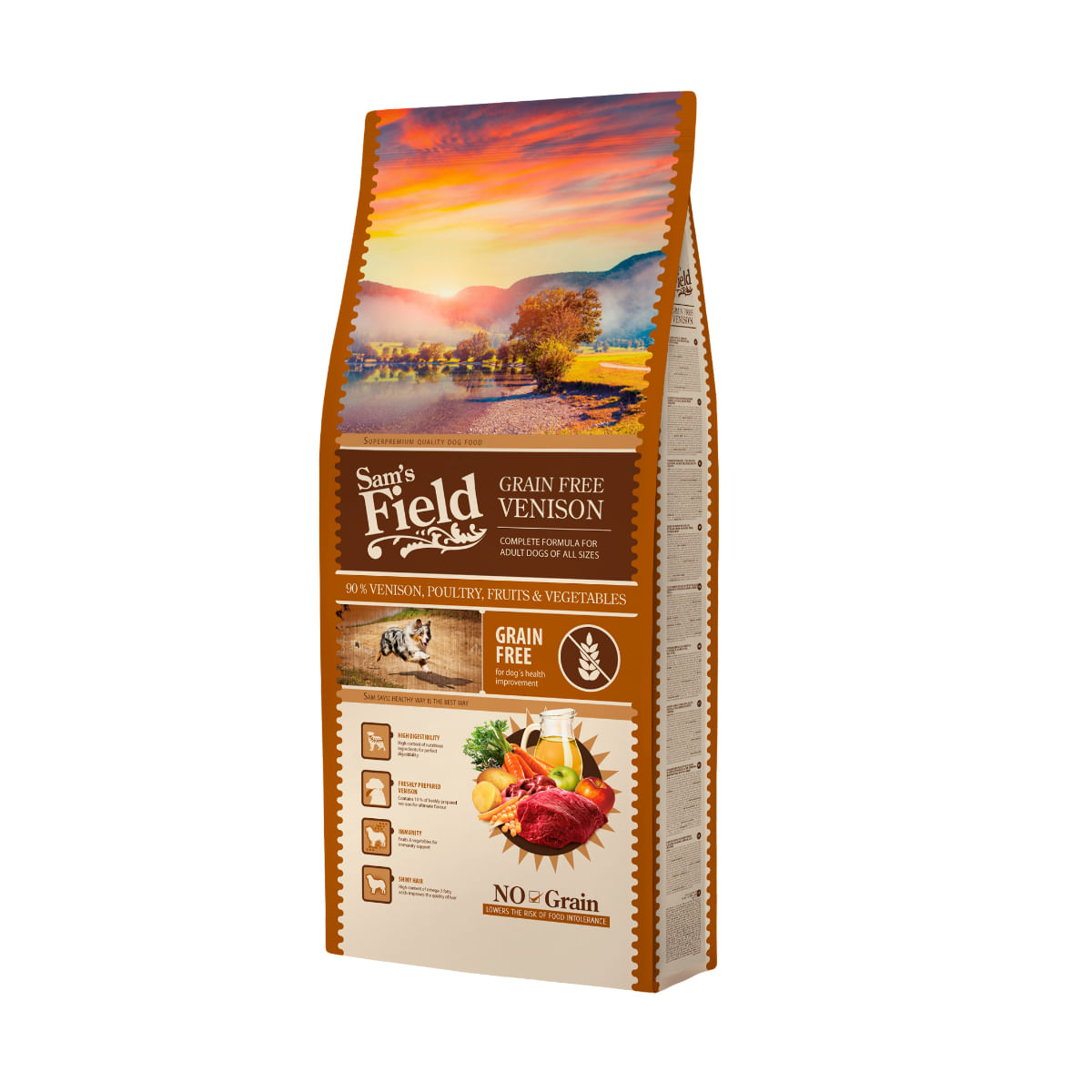 SAM'S FIELD, XS-XL, Căprioară, hrană uscată fără cereale câini, 13kg - poza 1