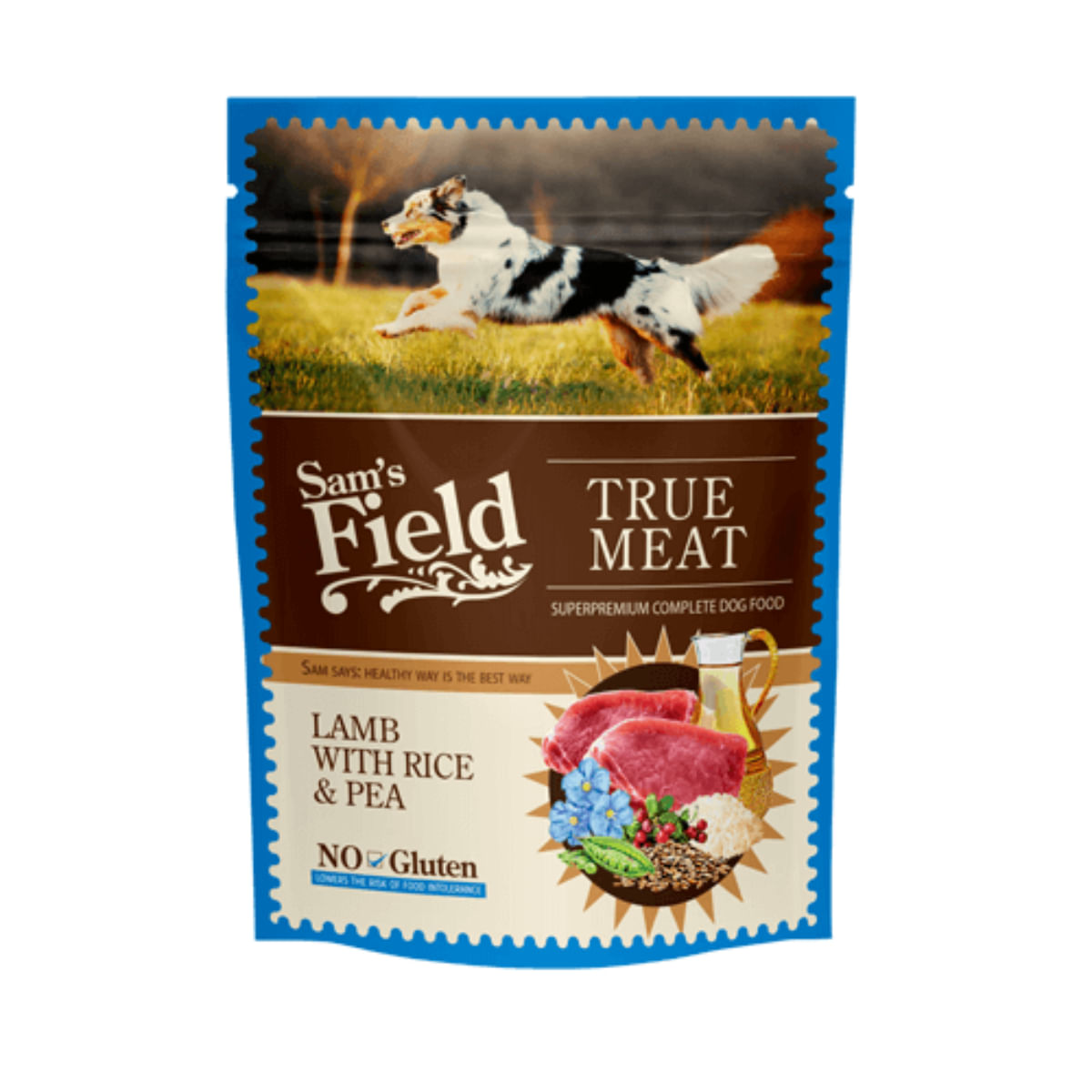 SAM'S FIELD, XS-XL, Miel și Orez, plic hrană umedă câini, (în aspic), 260g - poza 2