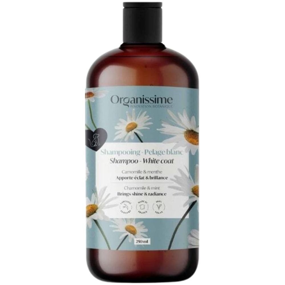Sampon pentru caini cu blana alba Biogance Dog Shampoo White Chamomile, 250 ml