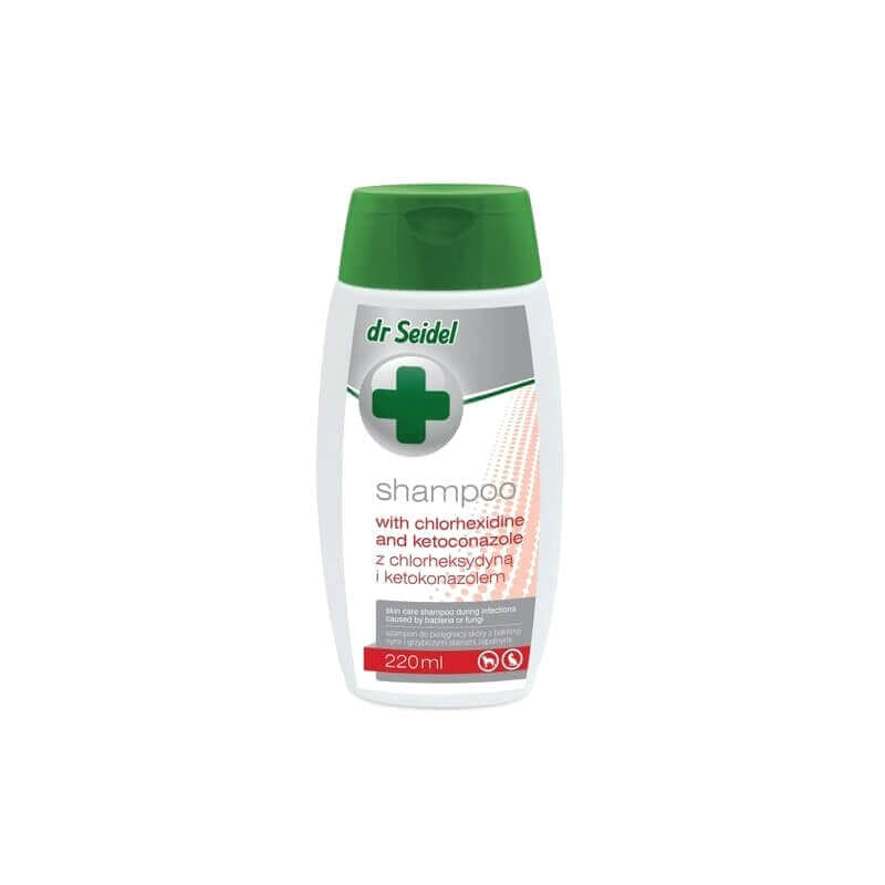 Sampon Pentru Caini Si Pisici Dr. Seidel Cu Clorhexidina Si Ketoconazol, 220 ml - poza 1