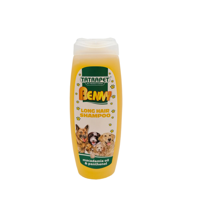 Sampon pentru caini Tatrapet Benny, pentru par lung, ulei de Macadamia, 200 ml