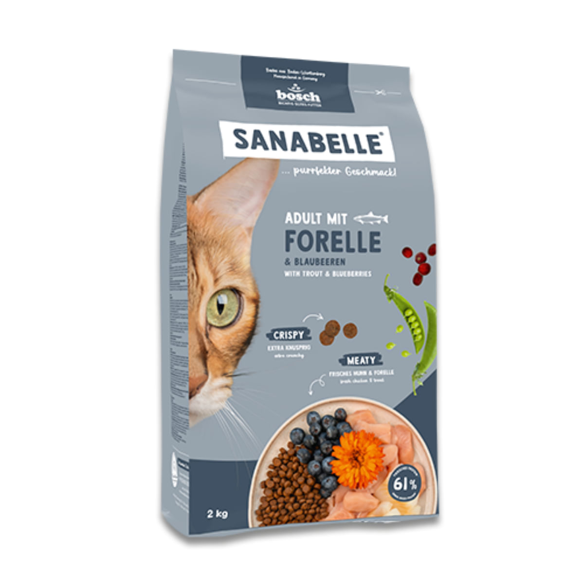 SANABELLE Adult, Păstrăv și Afine, hrană uscată pisici, 8kg - poza 3