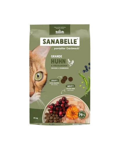SANABELLE Grande hrană uscată pisici mari cu pui 8 kg