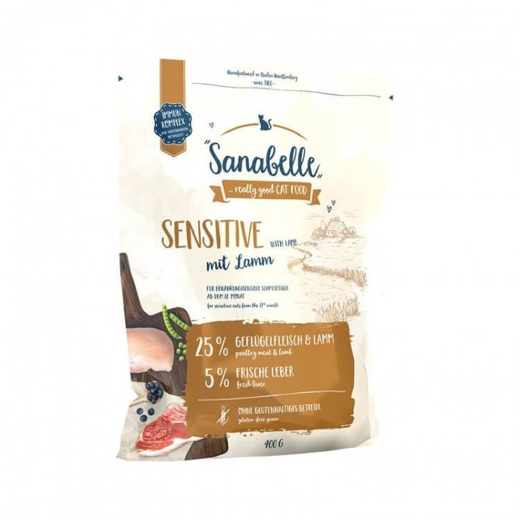 SANABELLE Sensitive, Miel și Afine, hrană uscată pisici, sistem digestiv Sanabelle Sensitive cu Miel, 400 g - poza 2