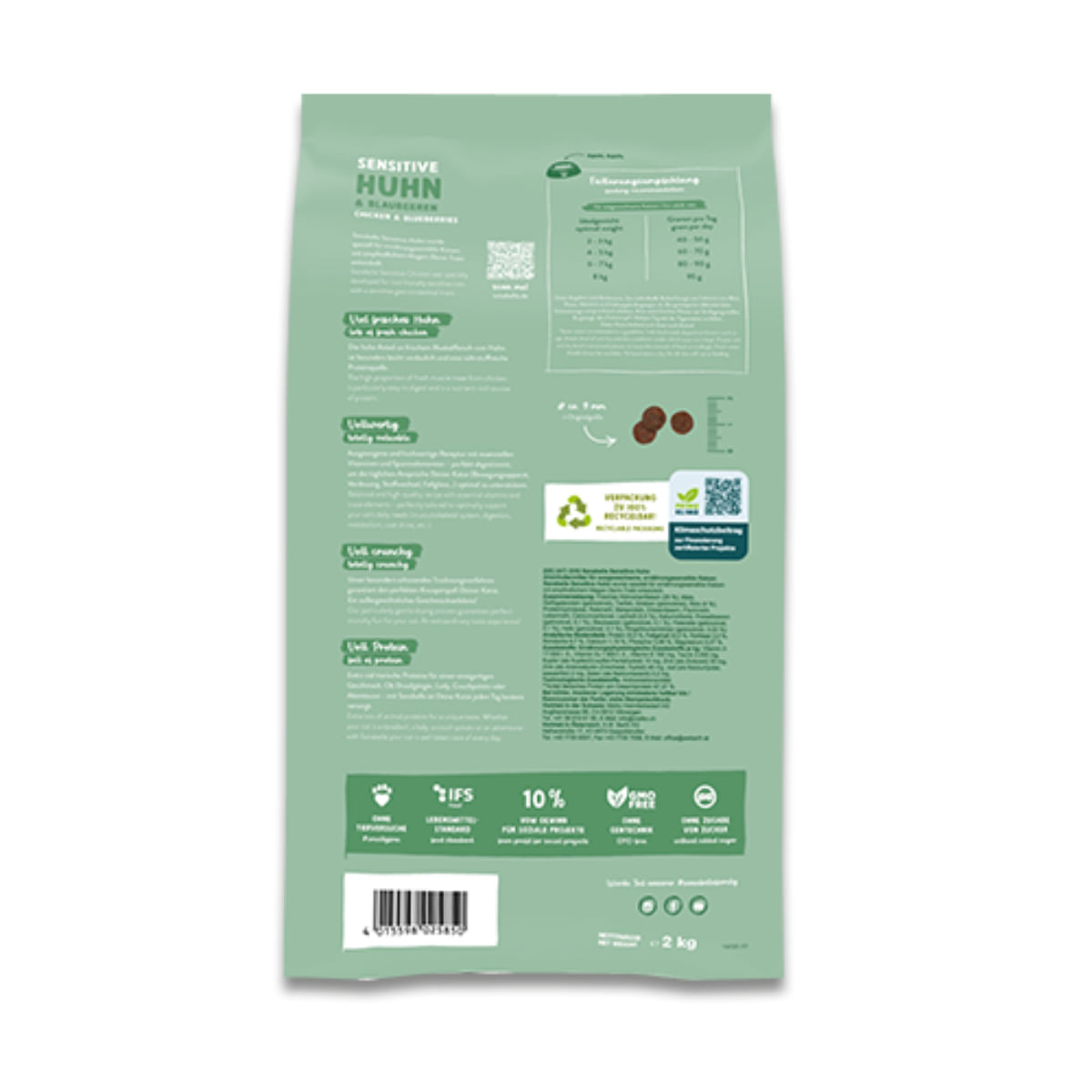 SANABELLE Sensitive, Pui și Afine, hrană uscată pisici, sistem digestiv, 400g - poza 3