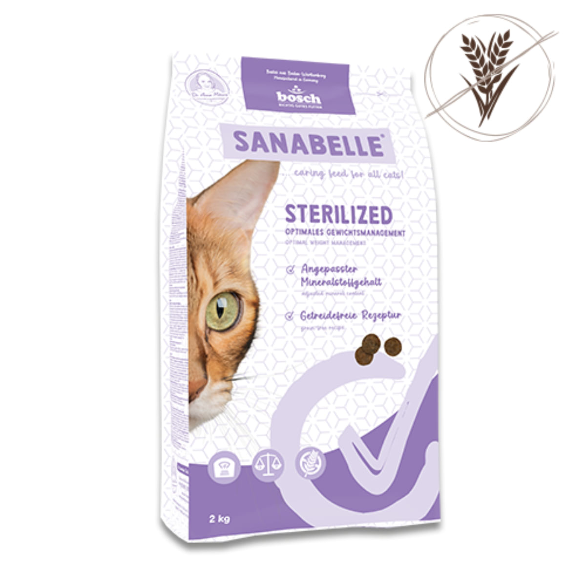 SANABELLE Sterilised, Pui, hrană uscată fără cereale pisici sterilizate, 8kg - poza 3
