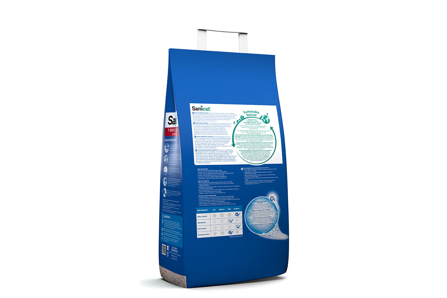 SANICAT 7Days, Aloe Vera, așternut igienic pisici, granule, bentonită, aglomerant, neutralizare mirosuri, 4l - poza 3