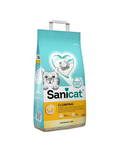 SANICAT Clumping asternut din bentonita pentru litiera pisicilor, fara miros 16 L