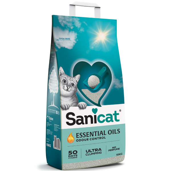 SANICAT ESSENTIAL OILS UNSCENTED WHITE 10KG