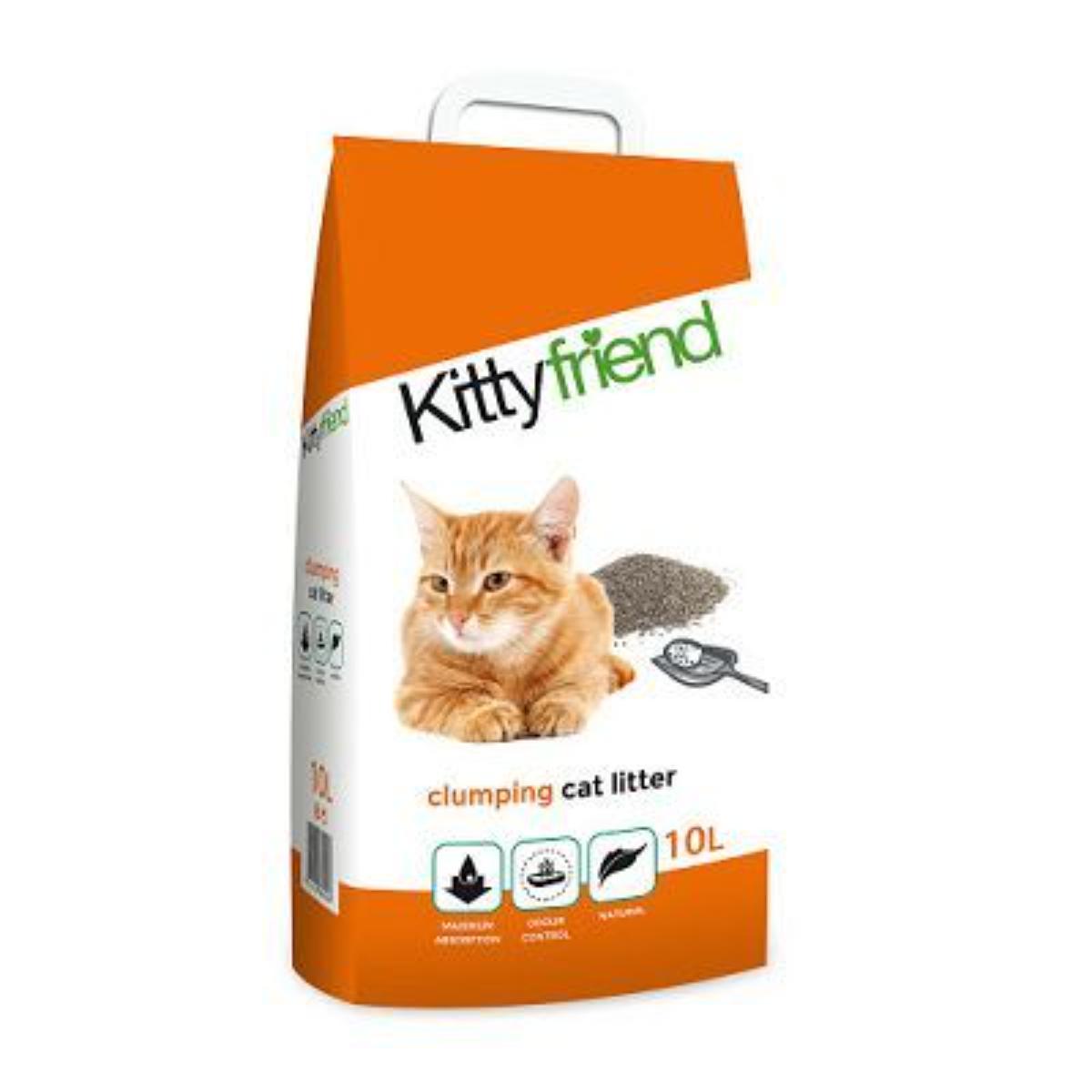 SANICAT Kittyfriend, neparfumat, așternut igienic pisici, granule, bentonită, aglomerant, fără praf, 10l - poza 2