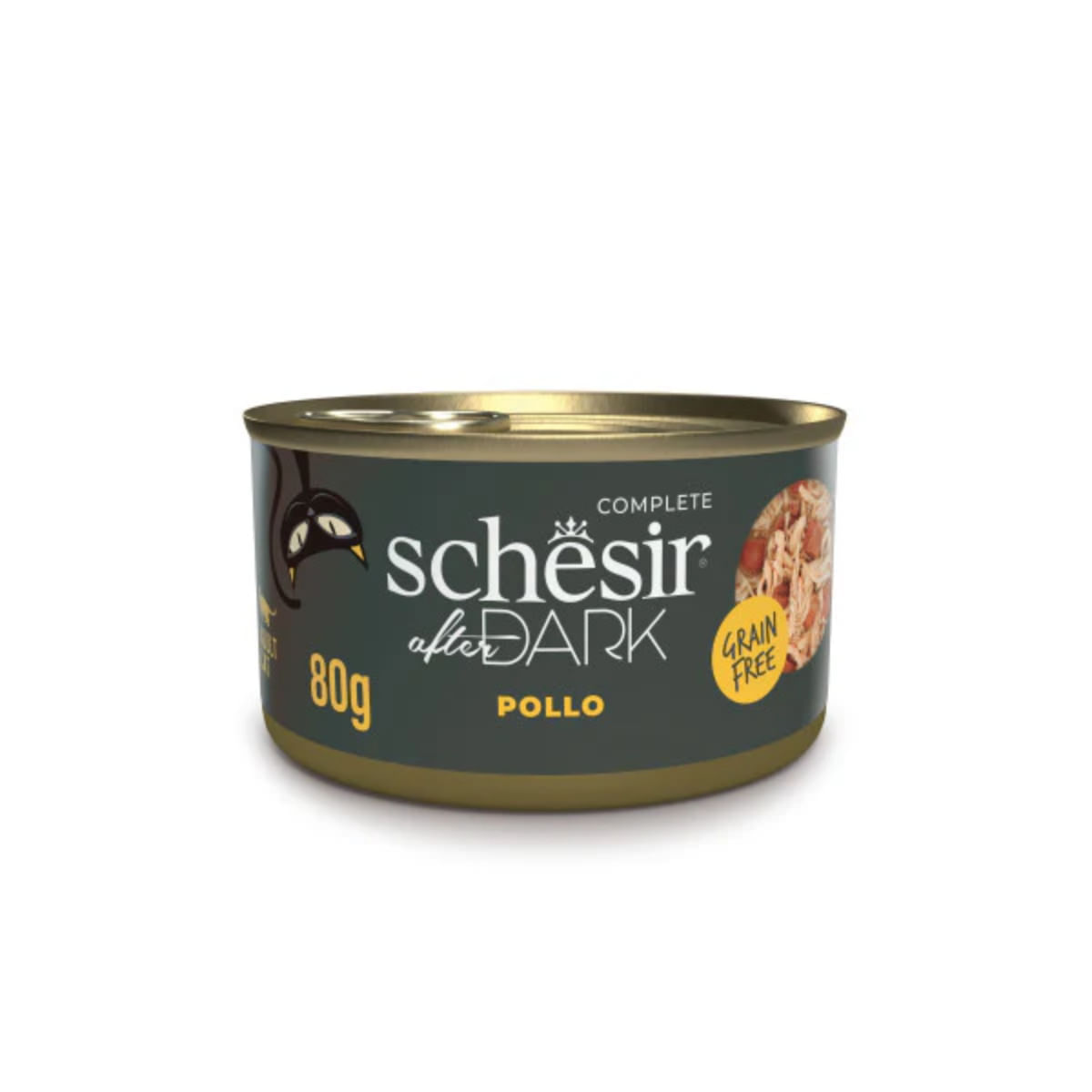 SCHESIR After Dark, Pui, conservă hrană umedă fără cereale pisici, (în supă), 80g - poza 1