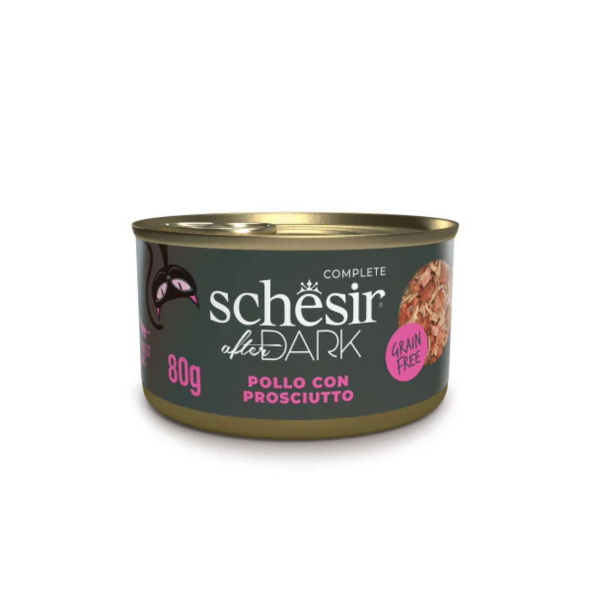 SCHESIR After Dark, Pui și Șuncă, conservă hrană umedă fără cereale pisici, (în supă), 80g - poza 2