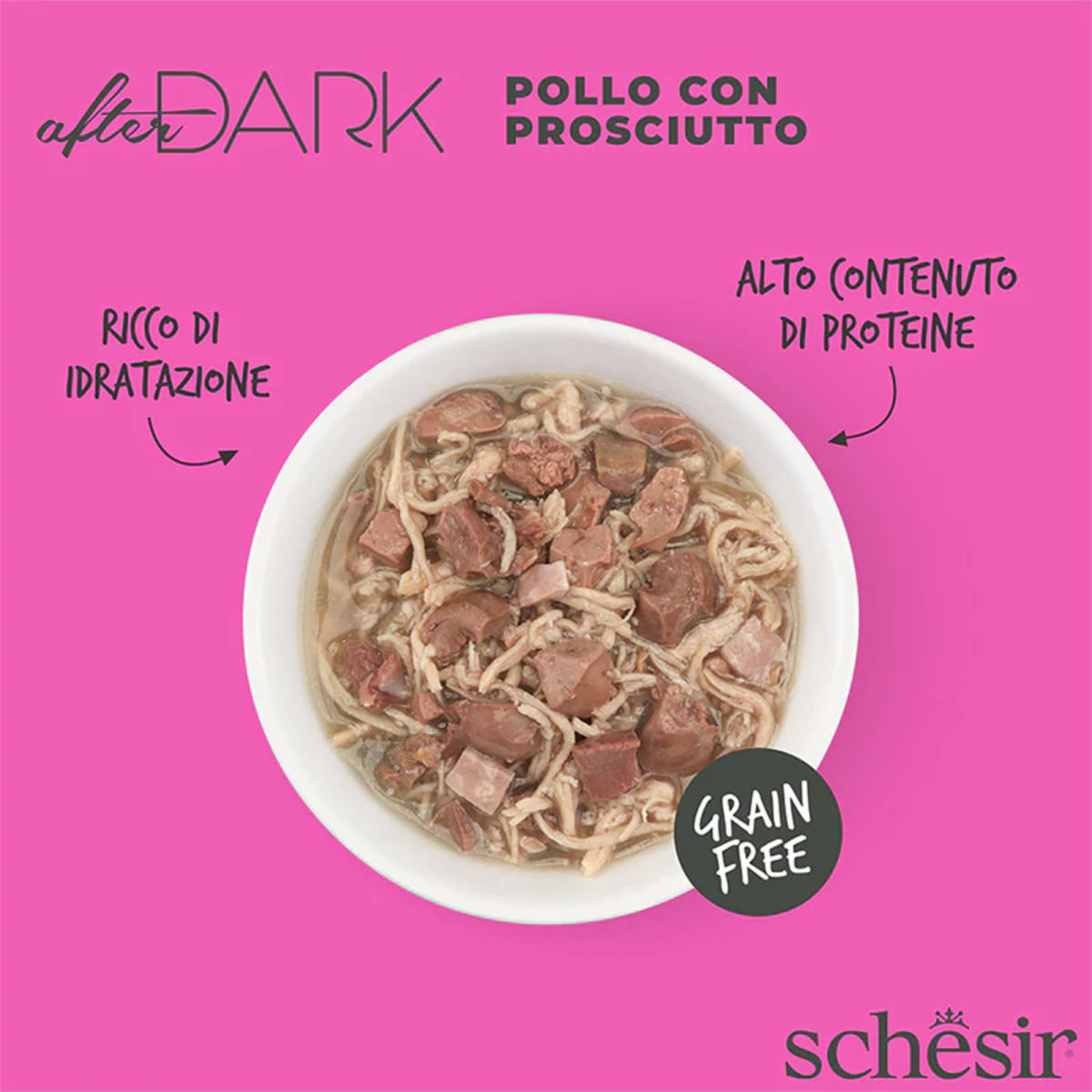 SCHESIR After Dark, Pui și Șuncă, conservă hrană umedă fără cereale pisici, (în supă), 80g - poza 5