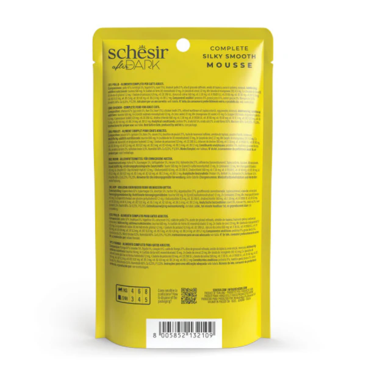 SCHESIR After Dark Velvet Mousse, Pui, plic hrană umedă fără cereale pisici, (mousse), 80g - poza 4