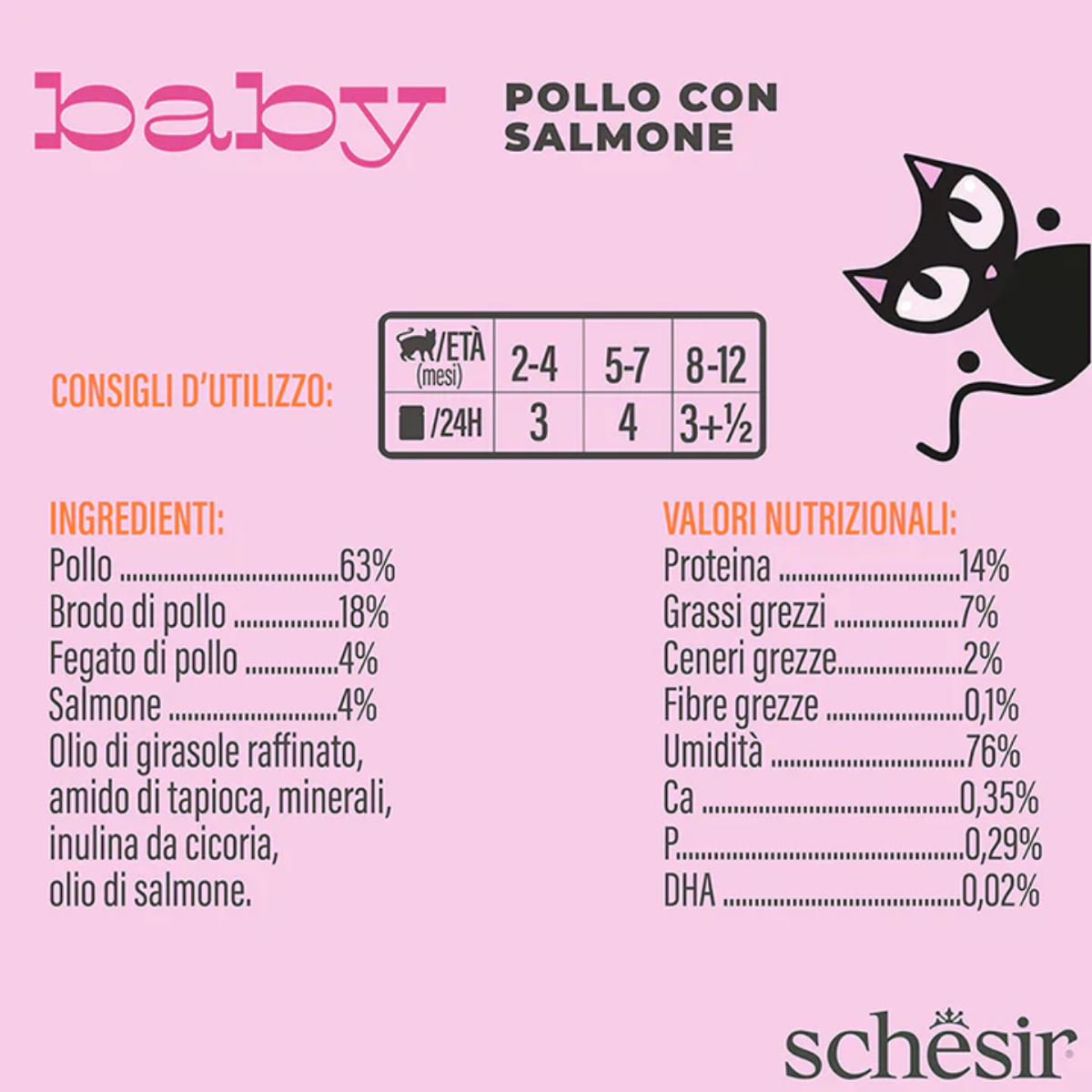 SCHESIR Baby Fillets, Pui și Somon, conservă hrană umedă fără cereale pisici junior, (în supă), 70g - poza 5