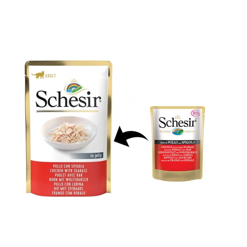 Schesir Cat Pui & Biban de Mare in Jelly, 85 g - poza 1