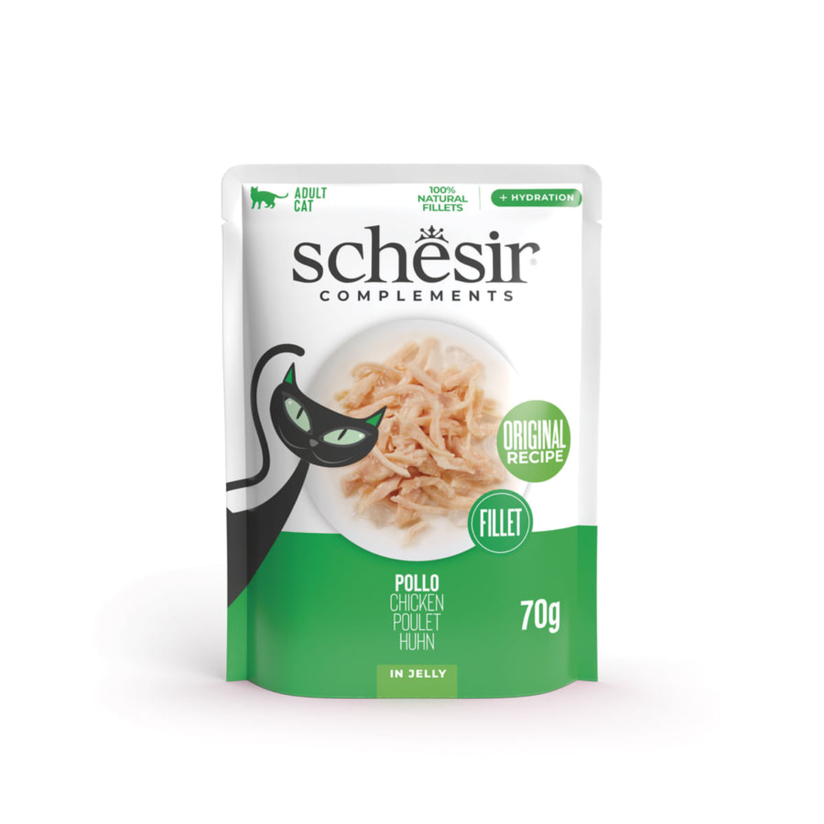 SCHESIR Complementary In Jelly, Pui, plic hrană umedă pisici, (în aspic), 70g - poza 2