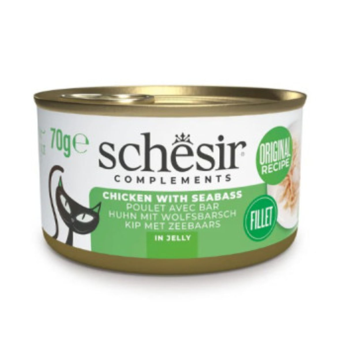 SCHESIR Complementary In Jelly, Pui și Biban, conservă hrană umedă pisici, (în aspic), 70g - poza 2