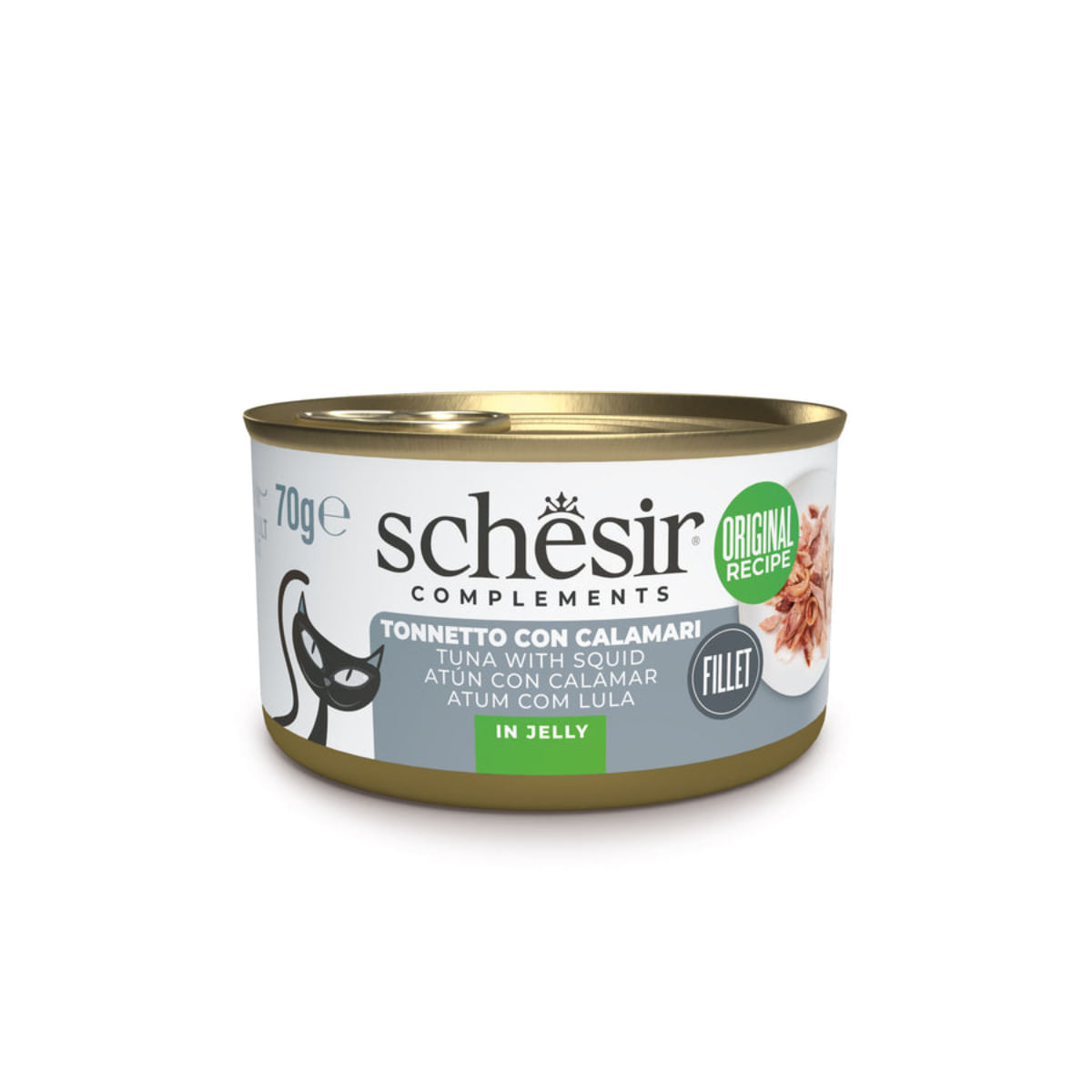 SCHESIR Complementary In Jelly, Ton și Calamar, conservă hrană umedă pisici, (în aspic), 70g - poza 2