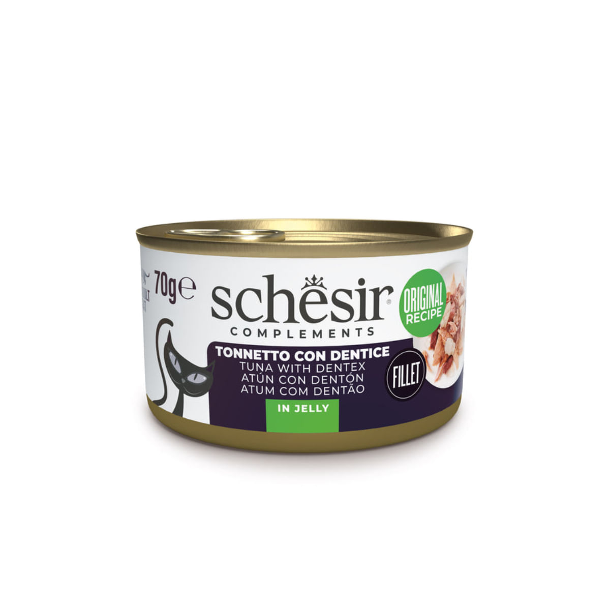 SCHESIR Complementary In Jelly, Ton și Știucă, conservă hrană umedă pisici, (în aspic), 70g - poza 2