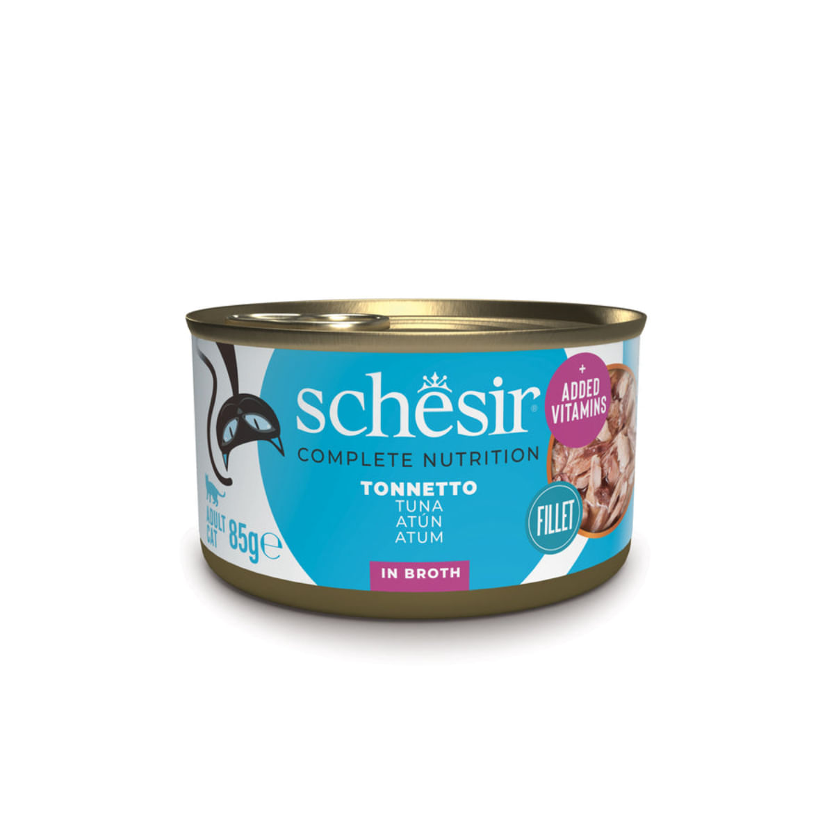 SCHESIR Complete Nutrition, Ton, conservă hrană umedă pisici, (în supă), 85g - poza 2