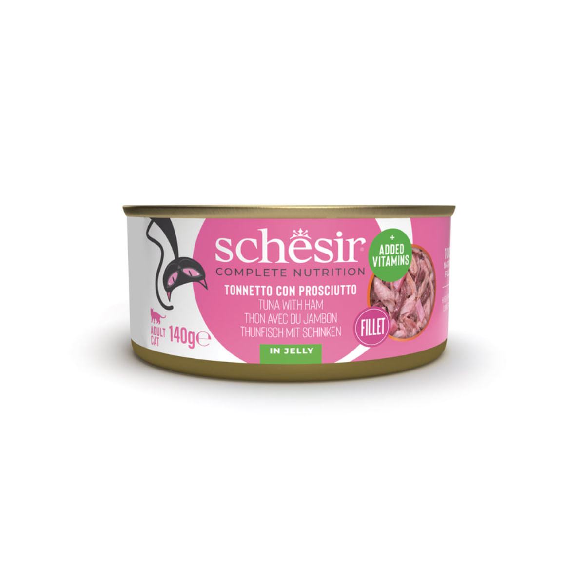 SCHESIR Complete Nutrition, Ton și Șuncă, conservă hrană umedă pisici, (în aspic), 140g - poza 1