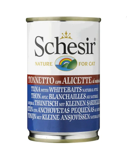 SCHESIR Hrană umedă pentru pisici, cu ton și hamsii 140 g