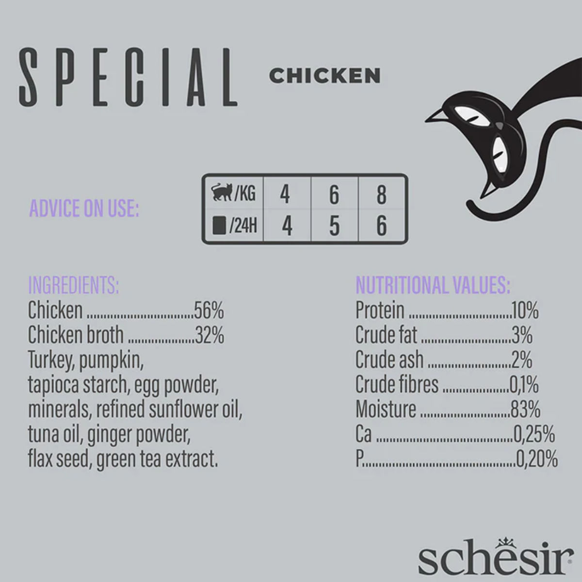 SCHESIR Special Light, Pui, plic hrană umedă fără cereale pisici, obezitate, (mousse), 70g - poza 5