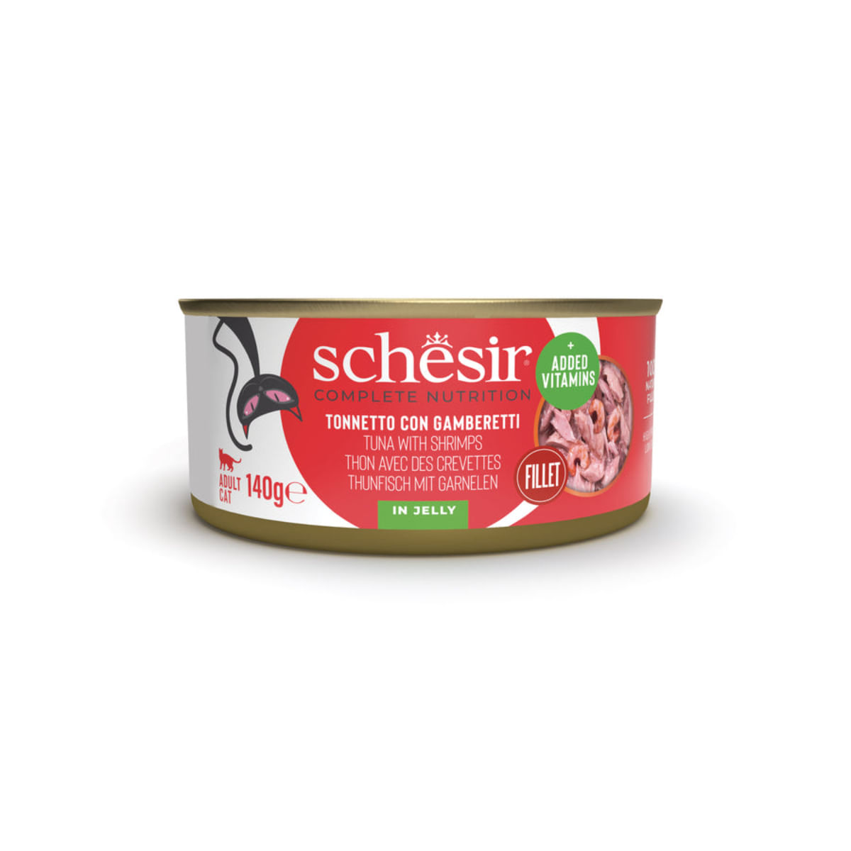 SCHESIR, Ton și Creveți, conservă hrană umedă pisici, (în aspic), 140g - poza 1