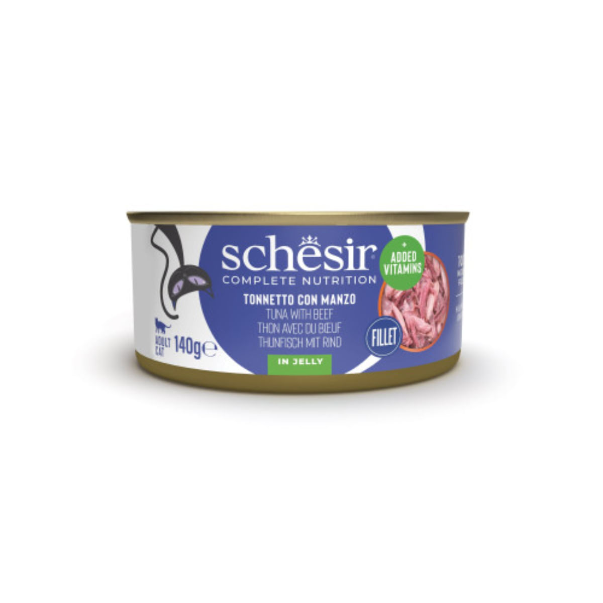 SCHESIR, Ton și Vită, conservă hrană umedă pisici, (în aspic), 140g - poza 1