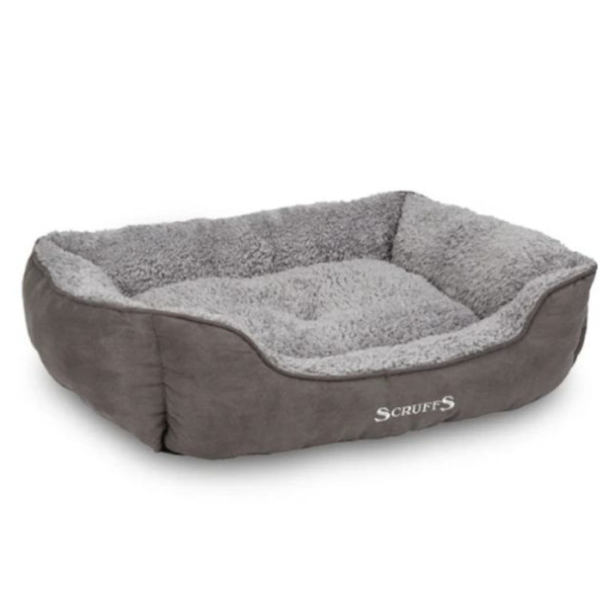 SCRUFFS Cosy, pat dreptunghiular câini, poliester, husă detașabilă, gri, 75x50cm - poza 2