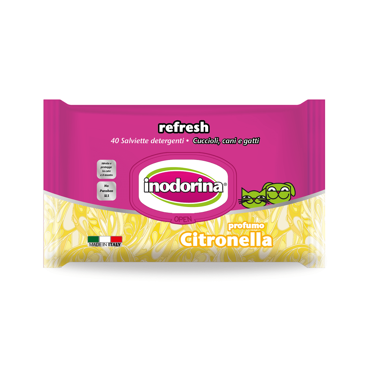 Servetele Inodorina Refresh Citronel, 40 Buc - poza 1