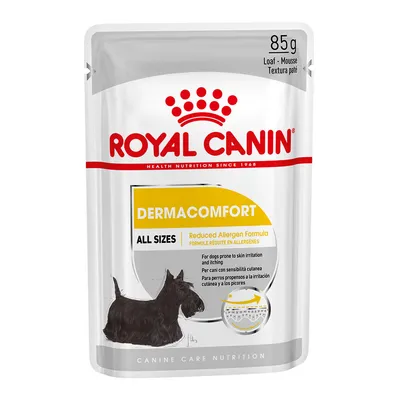 Set 12 buc x 85 gr Hrana umeda pentru caini Royal Canin Dermacomfort Pate