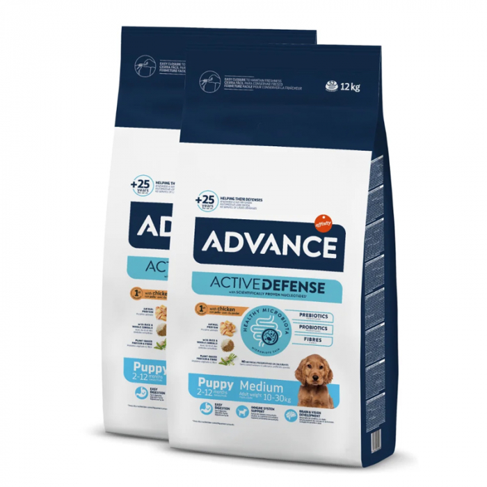 Set 2 buc x Hrana uscata pentru caini Advance Medium Puppy Protect 12 kg