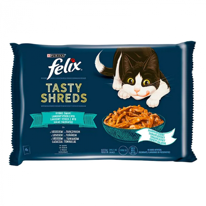Set 4 buc x 85 gr Hrana umeda pentru pisici Felix Tasty