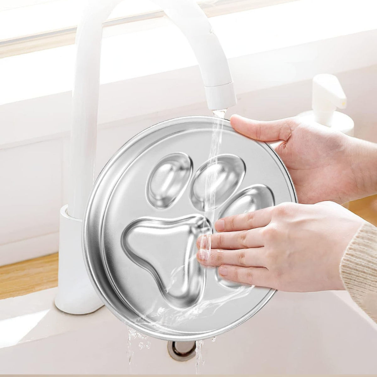 SHAW, castron câini, rotund, hrănire lentă, antiderapant, inox SHAW, castron câini și pisici, rotund, hrănirelentă, antiderapant, inox, argintiu, 1buc - poza 5