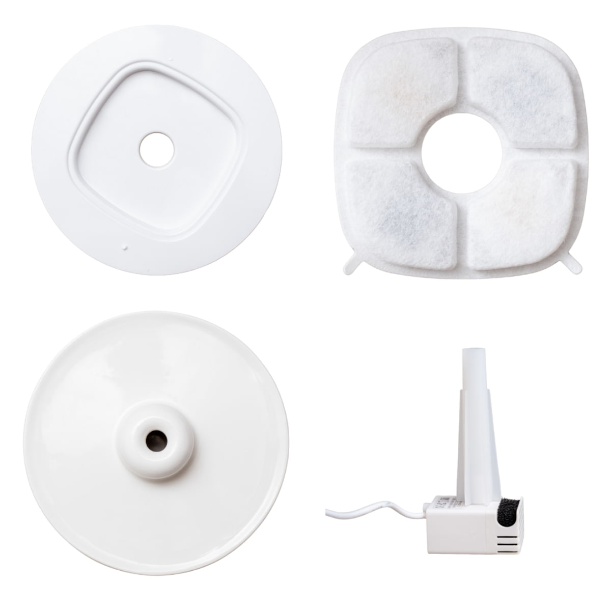 SHAW Fântână Ceramică , fântână pisici, rotundă, sistem filtrare, ceramică, bej, 2l - poza 5