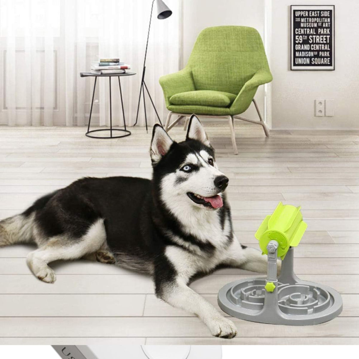 SHAW Hrănitor cu Rulare & Stimulare Mentală, jucărie interactivă câini și pisici, plastic SHAW Hrănitor cu Rulare & Stimulare Mentală, jucărie interactivă câini și pisici XS-M, plastic, verde, 1buc - poza 5