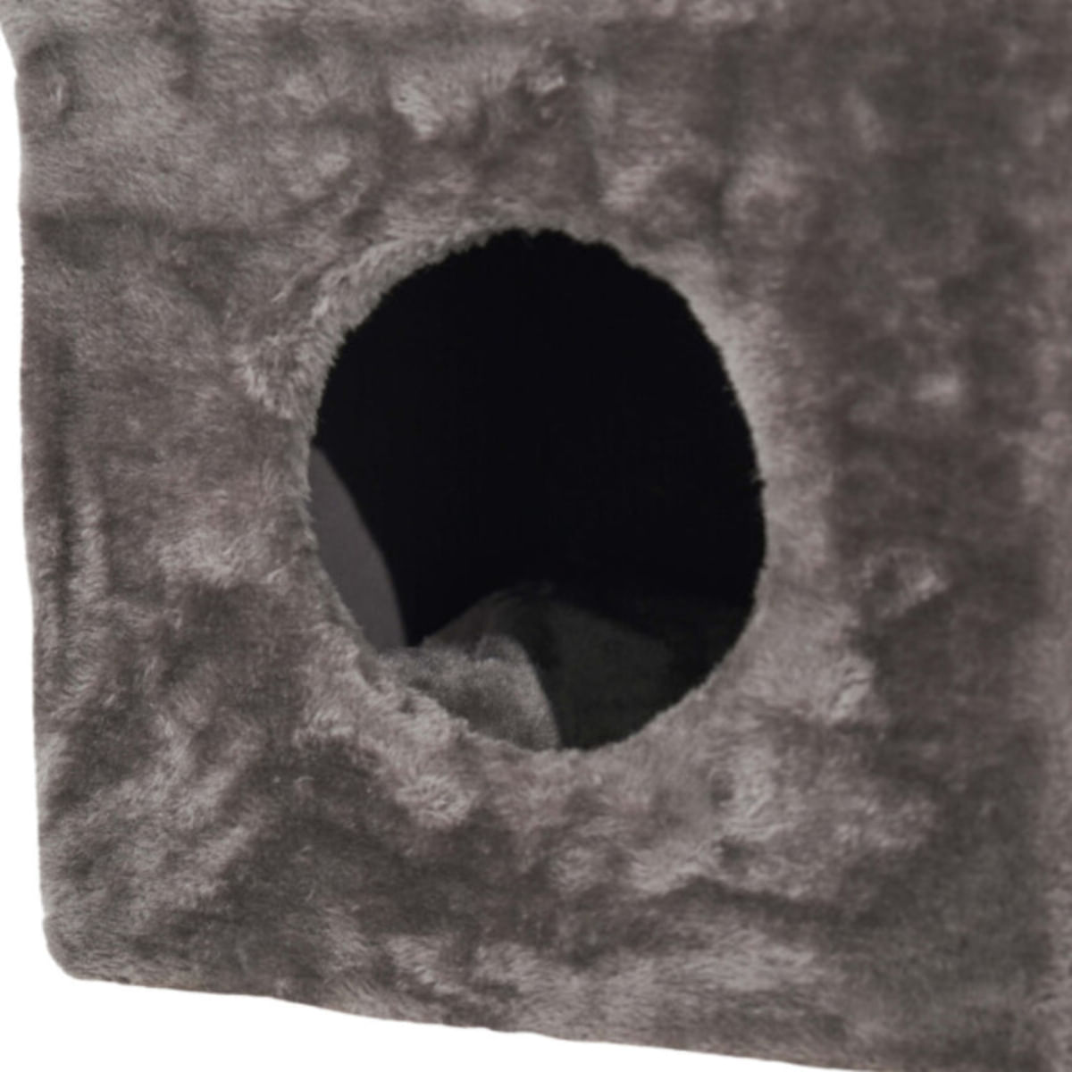 SHAW Linz taburet & culcuș integrat, căsuța pătrată pisici, MDF, gri, 35x35x50cm - poza 3