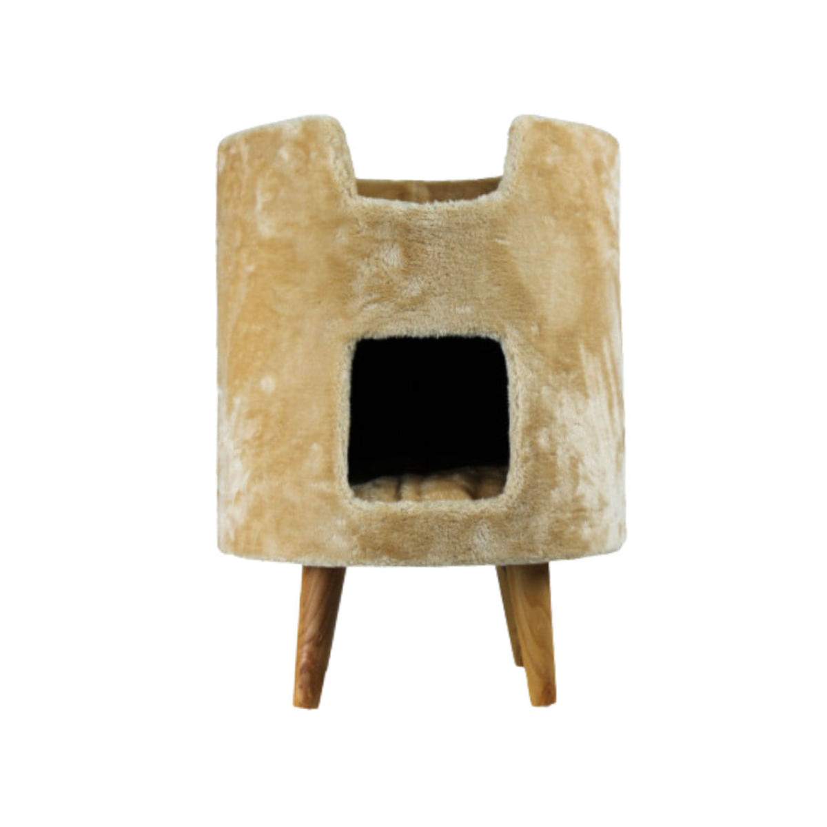 SHAW Oslo, căsuța rotundă pisici, MDF, bej, 45x45x60cm - poza 2