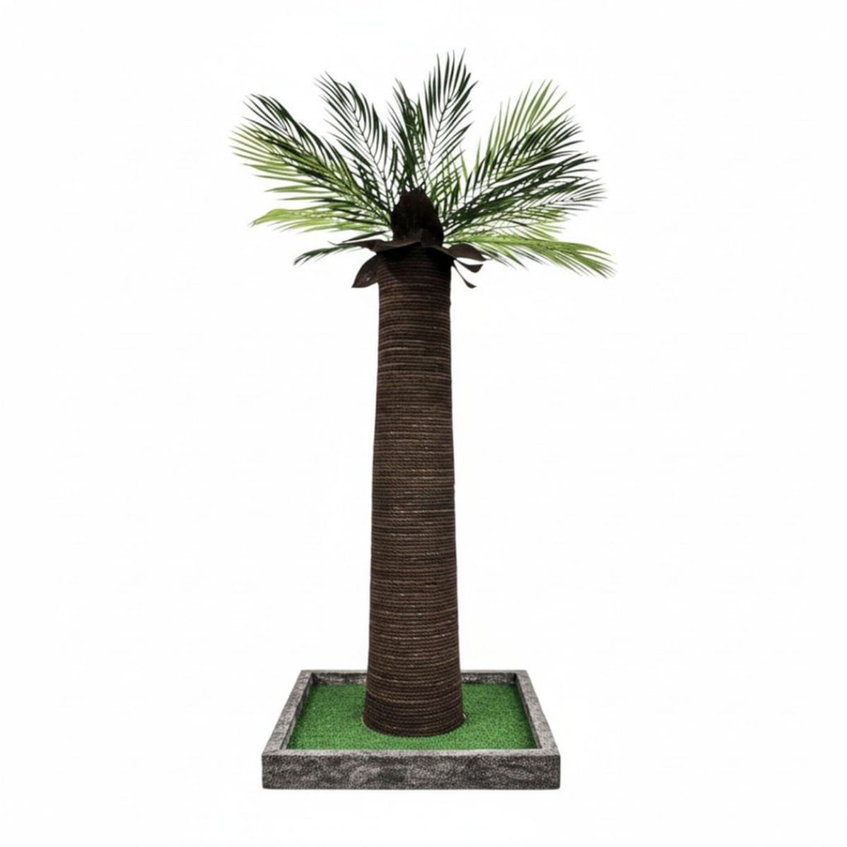 SHAW Palmier cu LED, stâlp de zgâriat cilindric pisici, MDF și sisal, maro, 45x45x92cm - poza 4