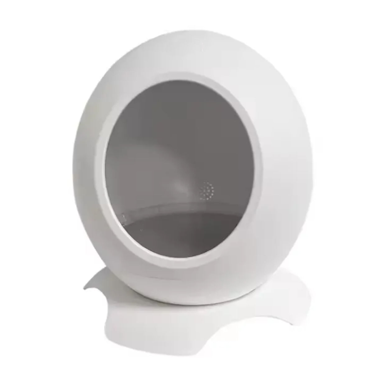 SHAW Pătuț Smart cu funcții de încălzire, aplicație mobilă, reglare temperatură și muzică, căsuța rotundă pisici, PVC, alb, 43x45.5x43cm - poza 3