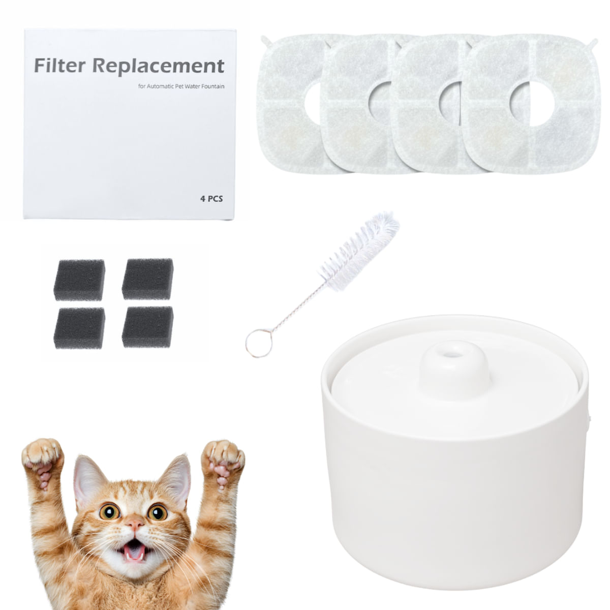 SHAW Set 4 Filtre Shaw Fântână Ceramică , filtre fântână pisici, 4buc - poza 2