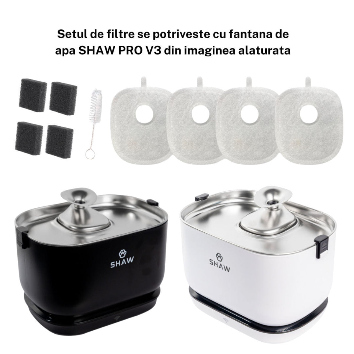 SHAW Set 4 filtre Shaw PRO V3, filtre fântână câini și pisici, 4buc - poza 3