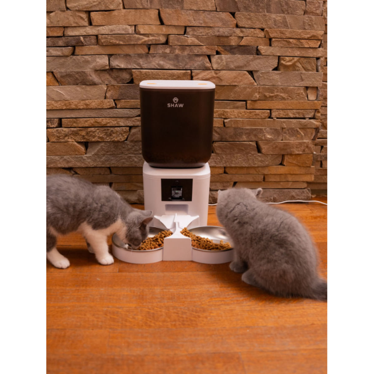 SHAW Smart, hrănitor automat câini, 2 boluri rotunde, programabil, aplicație mobilă, PVC SHAW Smart, hrănitor automat câini și pisici, 2 boluri rotunde, programabil, aplicație mobilă, PVC, alb, XS-S(7l) - poza 3