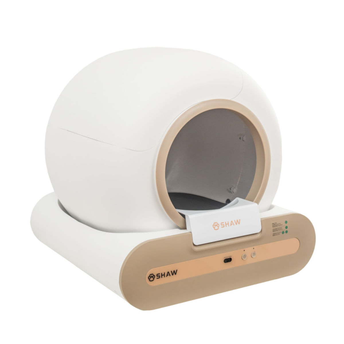SHAW Smart Plus, litieră automată pisici, cu filtru, auto-curățare, aplicație mobilă, ionizare, alb, ⌀24.5x53x48.5x50.5 cm - poza 2
