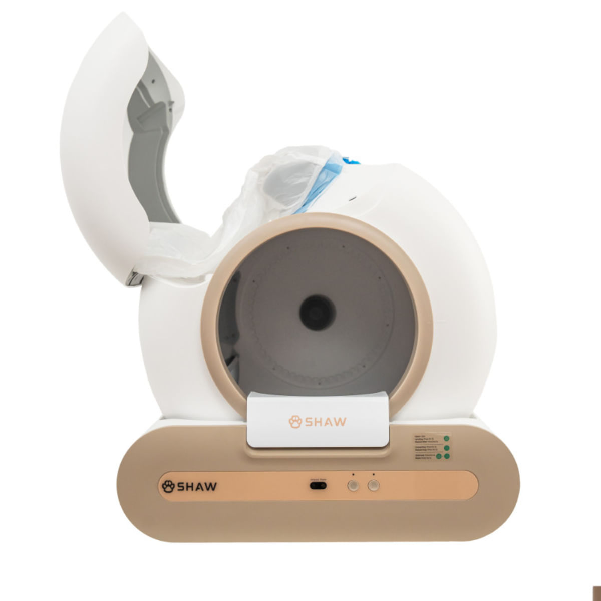 SHAW Smart Plus, litieră automată pisici, cu filtru, auto-curățare, aplicație mobilă, ionizare, alb, ⌀24.5x53x48.5x50.5 cm - poza 4